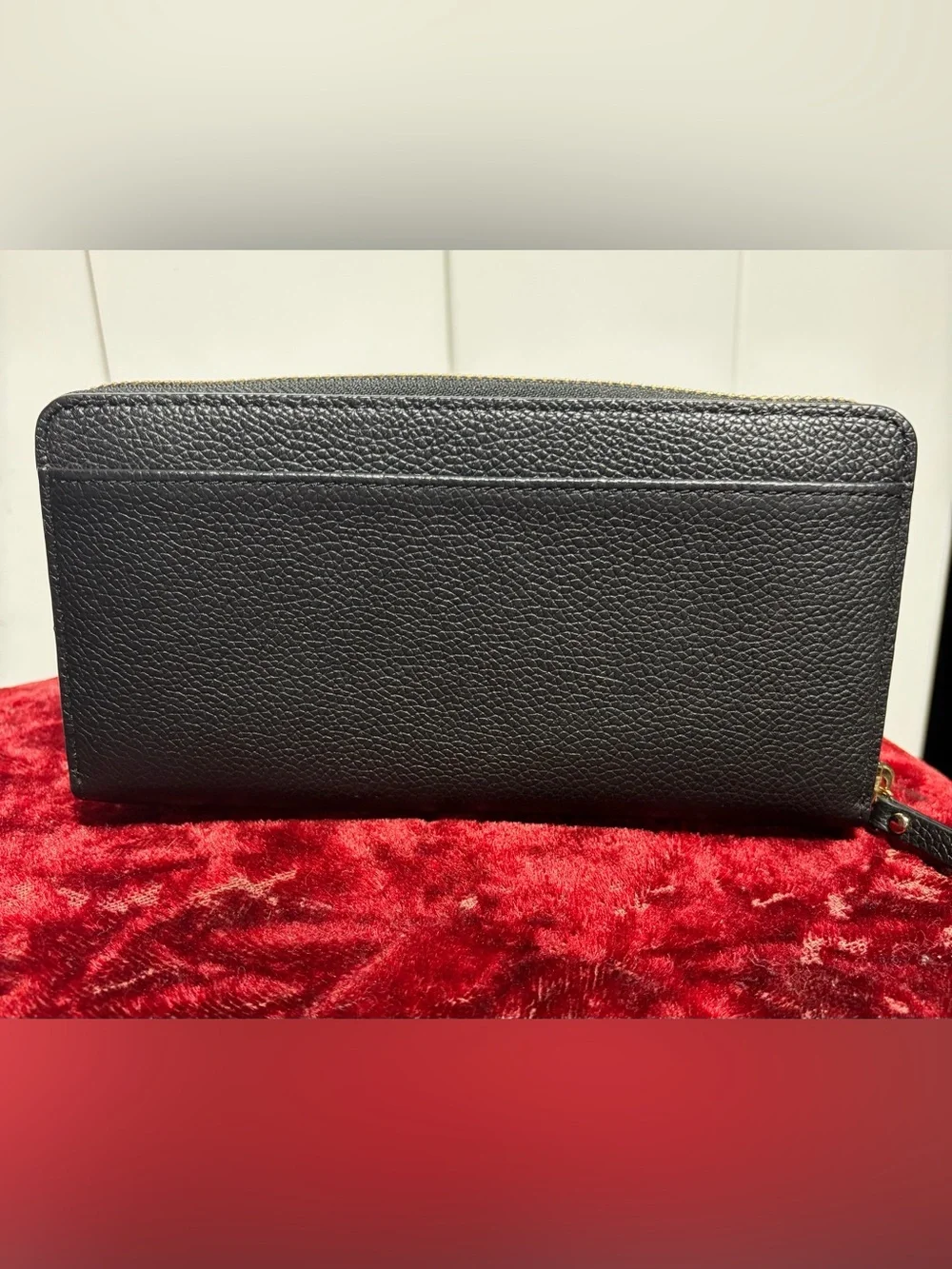 Kate Spade black leather studded long wallet